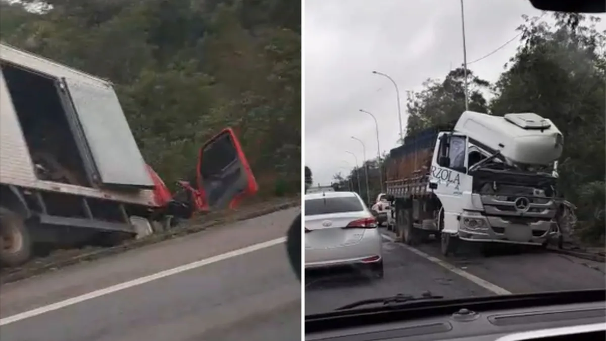 Motorista morre em acidente entre caminhões e BR-101 é interditada por 3h em Sooretama