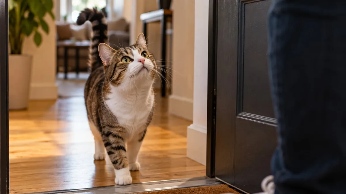 Por qué mi gato me espera en la puerta cuando llego a casa: las 4 razones que lo explican