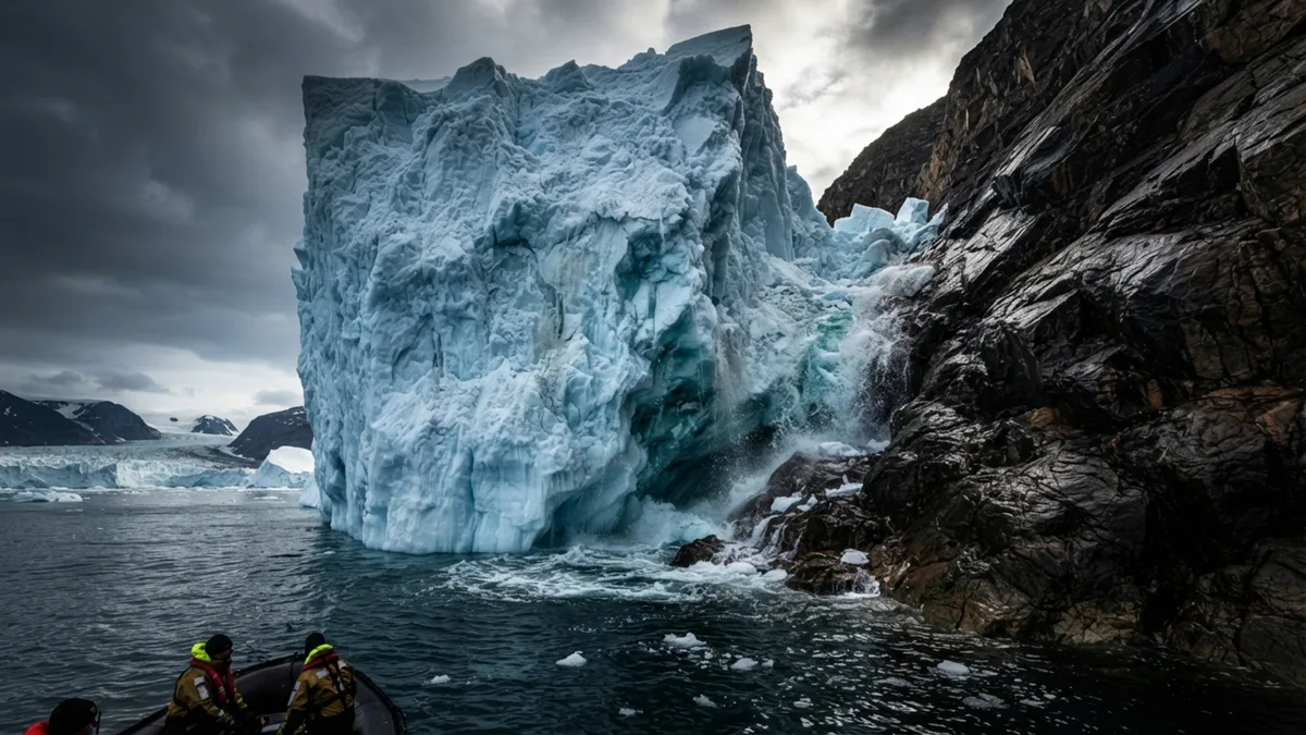 Um iceberg maior que 10 mil campos de futebol bateu numa ilha da Groenlândia e continuou inteiro enquanto satélites acompanhavam a colisão