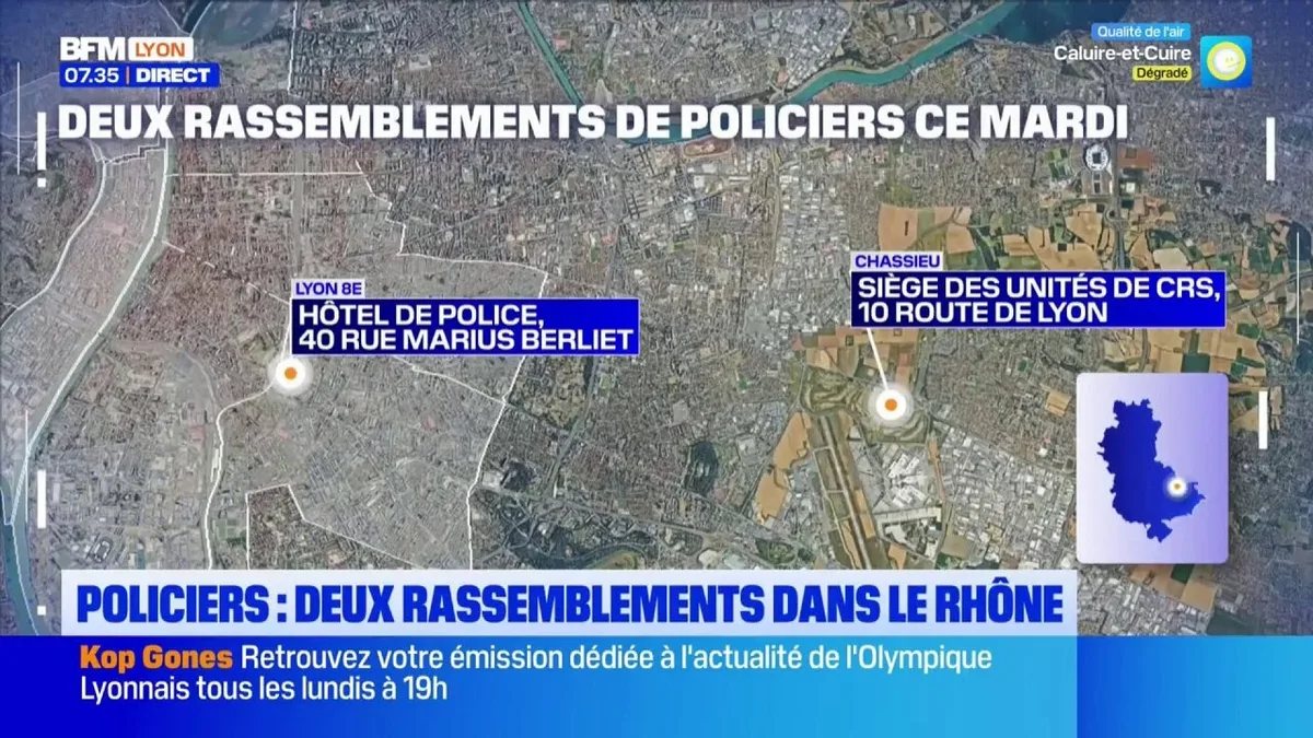 Deux rassemblements de policiers prévus dans le Rhône ce mardi