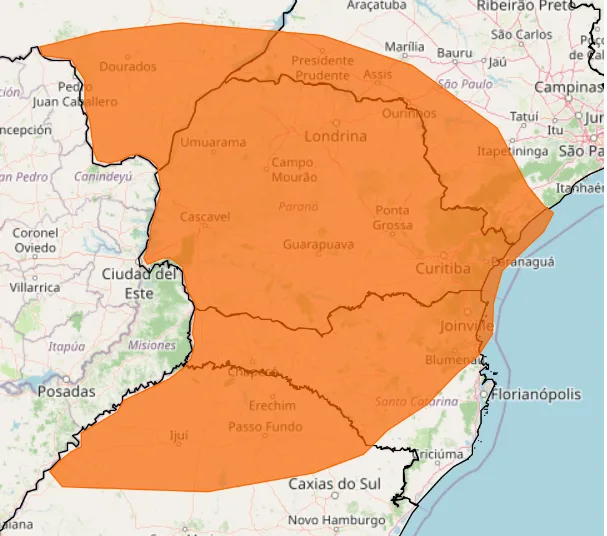 Sábado amanhece com Paraná e Defesa Civil em alerta para tempestades