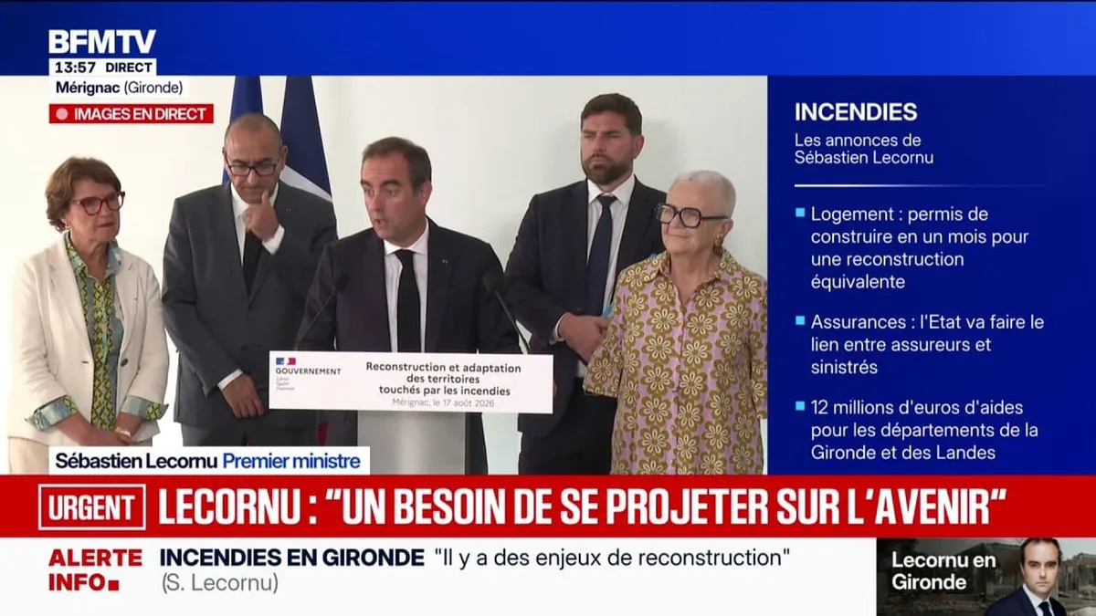 Incendies: Sébastien Lecornu souhaite "reprendre ce qui avait fonctionné pour Notre-Dame de Paris" en ayant un article de loi spécifique pour reconstruire rapidement