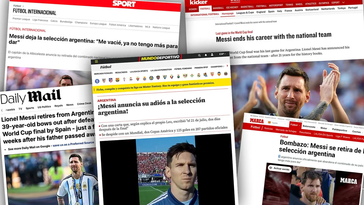 “Bombazo” y una burla de mal gusto de Inglaterra: las portadas de los medios del mundo tras el retiro de Messi de la Selección