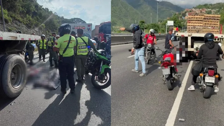 Fatal accidente de moto en la Caracas – La Guaira dejó una persona fallecida