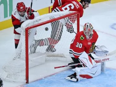Jackson Blake and Jordan Martinook have a goal and an assist each as Hurricanes top Blackhawks 5-2
