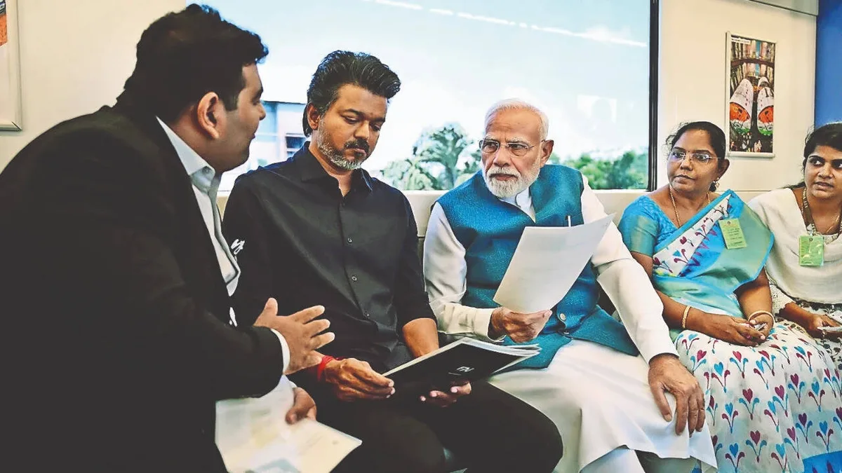 24 hours after hosting Rahul Gandhi, TN CM Vijay takes metro ride with PM Modi