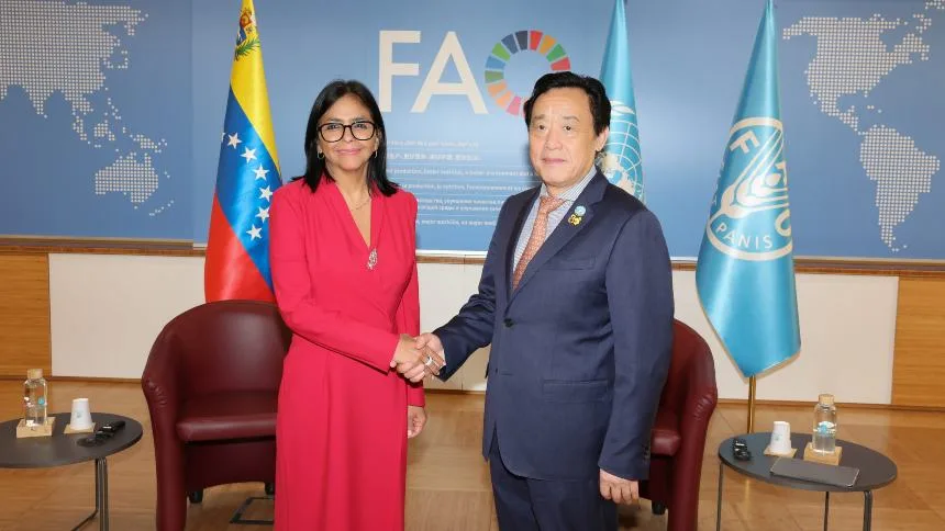 Delcy Rodríguez se reunió con el director general de la FAO, estos fueron los temas que hablaron