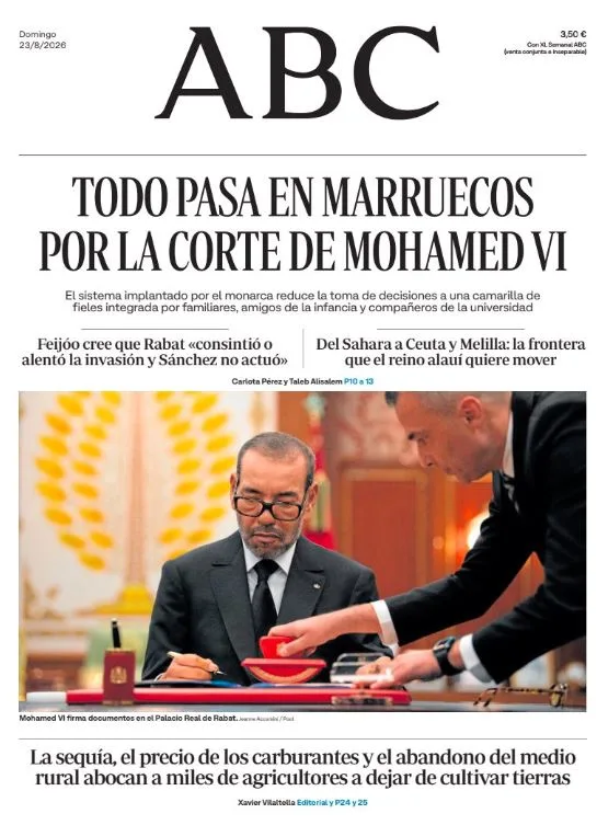 Portadas de la prensa internacional de este domingo 23 de agosto de 2026