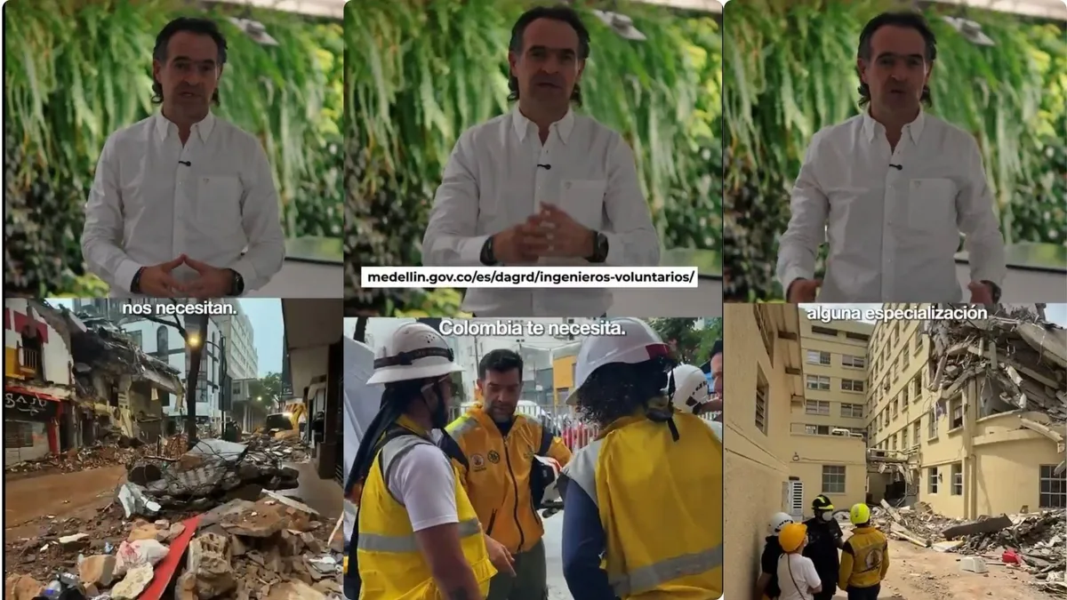 Medellín convoca a ingenieros estructurales para que ayuden a evaluar daños en las ciudades más afectadas por terremoto: “Colombia nos necesita”