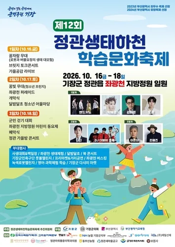 부산 기장군 정관생태하천 학습문화축제 16일 개막