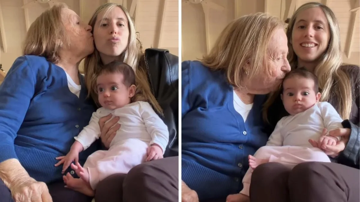 Clara Sarkany compartió el primer encuentro entre su abuela y su hija Bruna: “94 años, Alzheimer y muchos besos”