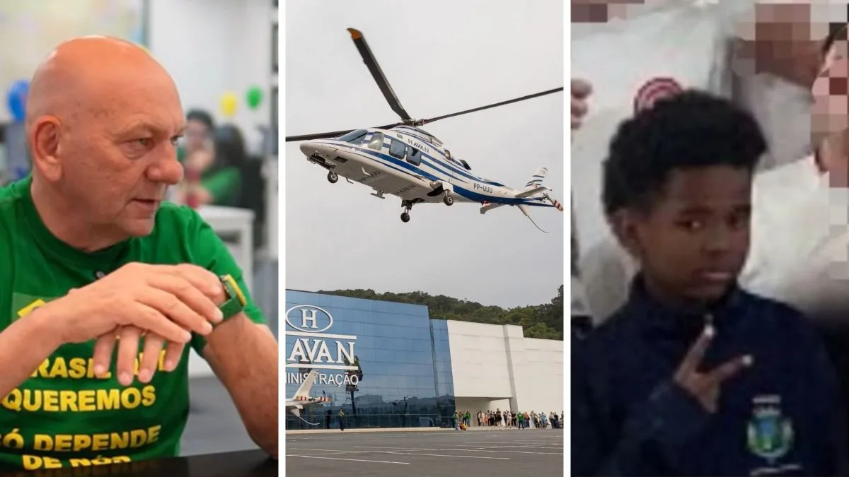 Luciano Hang disponibiliza helicóptero para buscas ao menino Samuel, de 10 anos, levado por onda em praia de SC