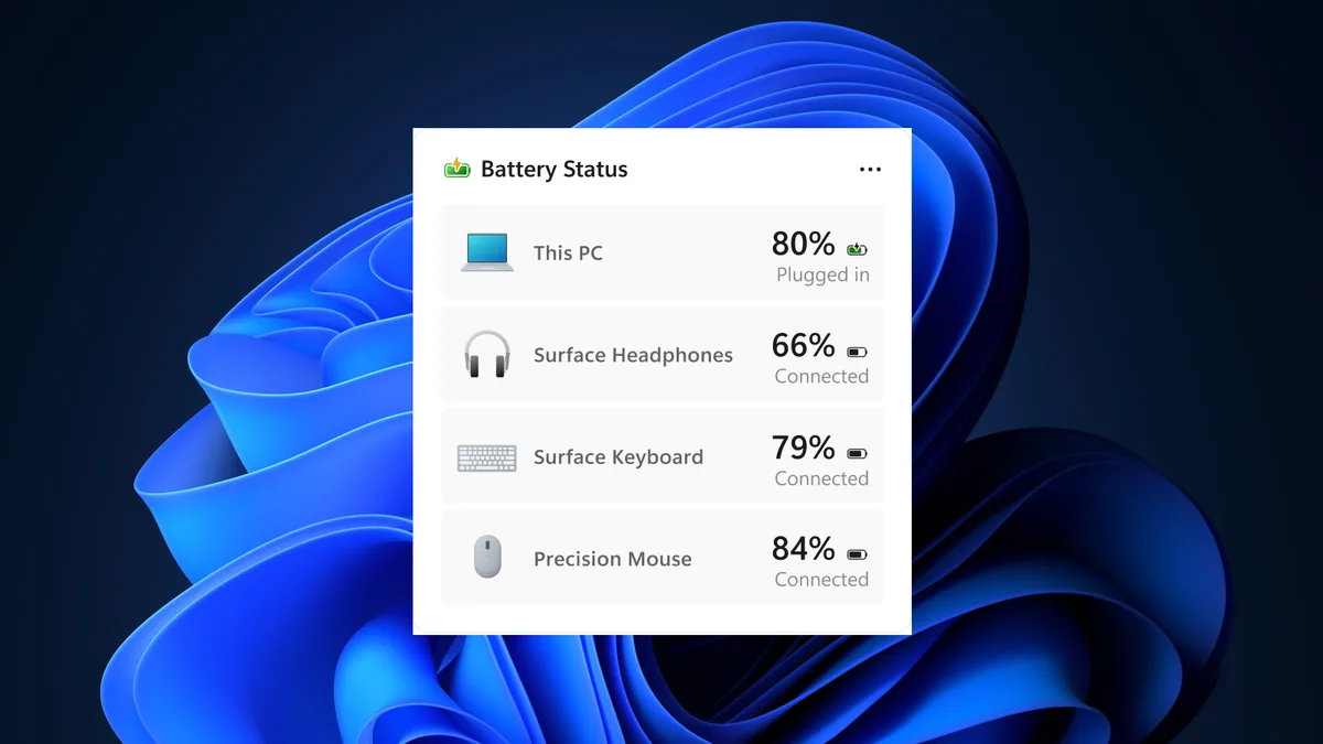 Windows 11 prépare un widget bien pratique pour garder un œil sur l’autonomie de vos périphériques sans fil