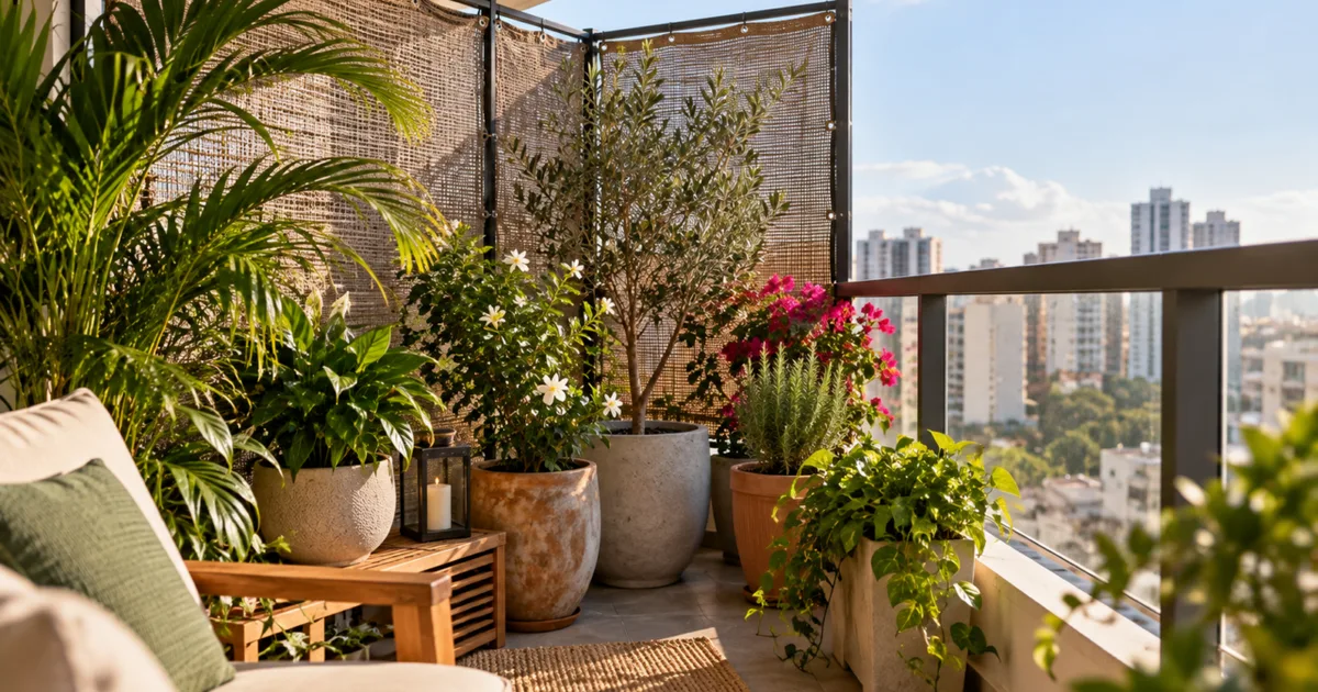 Como criar uma proteção contra vento para plantas cultivadas em varandas altas