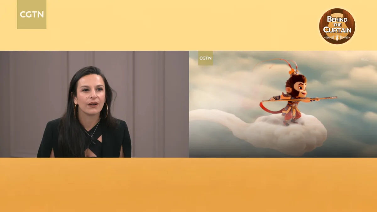 French voice actress dubs CGTN's AI-animated short 'Monkey King'