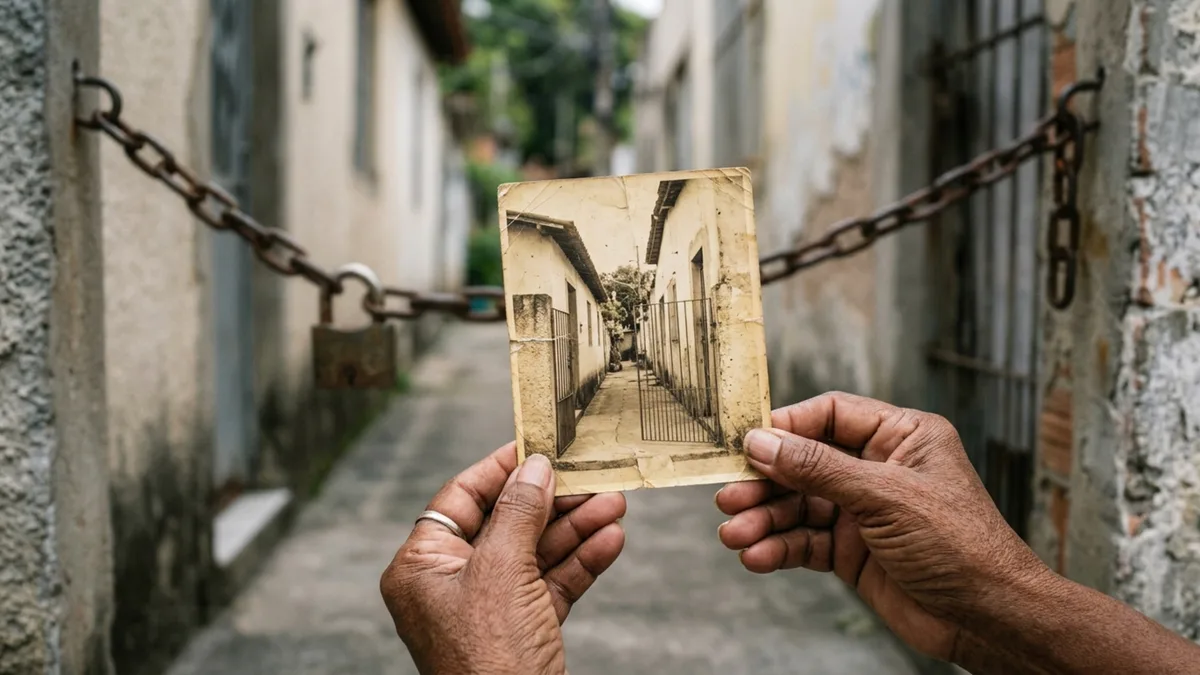 Depois de 17 anos usando a mesma entrada, aposentado encontra vasos e uma corrente bloqueando a passagem e novo vizinho afirma que corredor sempre pertenceu ao terreno dele