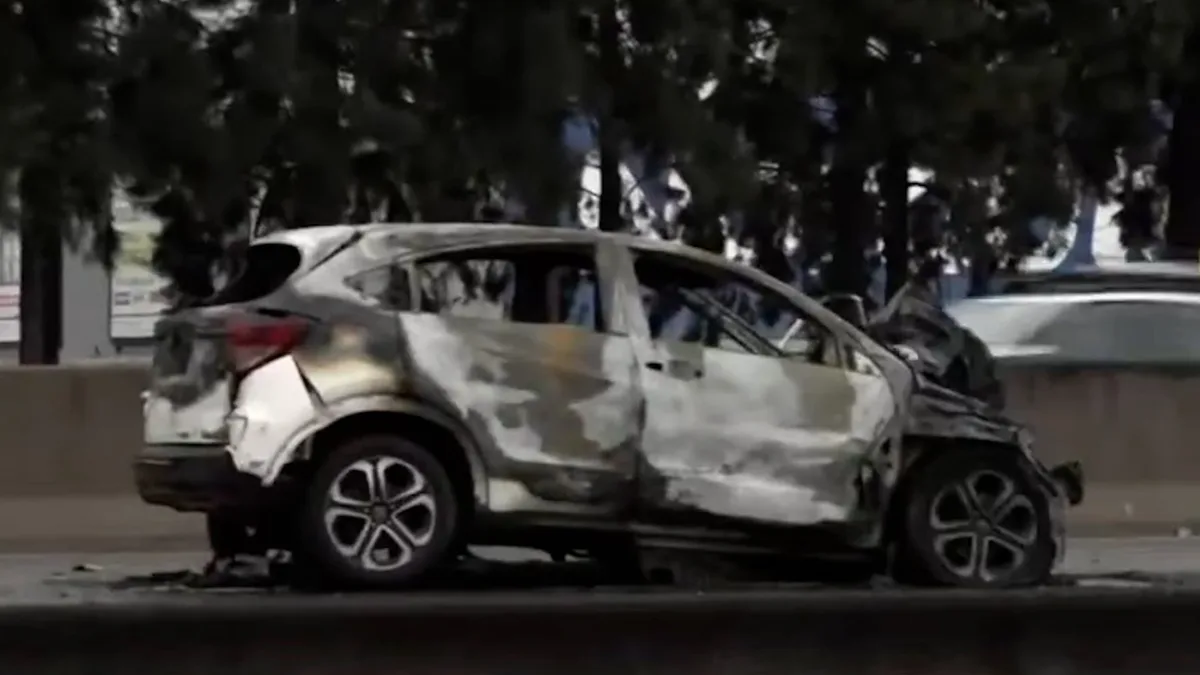 Choque e incendio en la Panamericana: hay un muerto y un herido a la altura de Vicente López