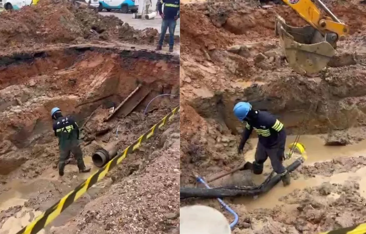 Rompimento de tubulação compromete abastecimento de água em bairros de Aracaju
