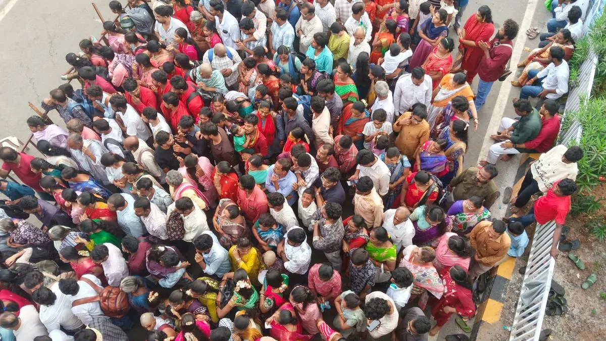 Heavy rush at Kanaka Durga temple in Vijayawada on Moola Nakshatram day