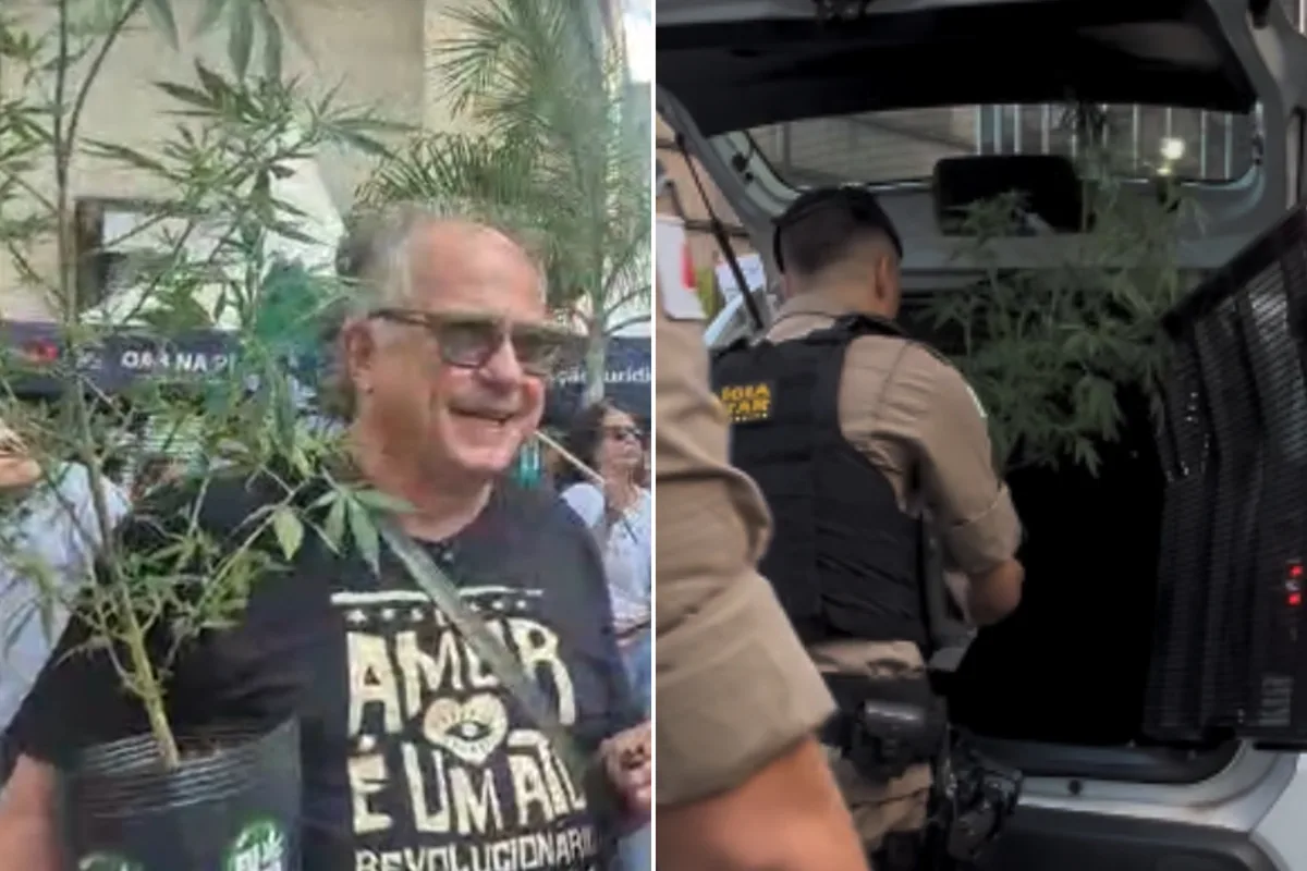 Candidato leva pé de maconha ao Centro de BH e arruma problema com a PM
