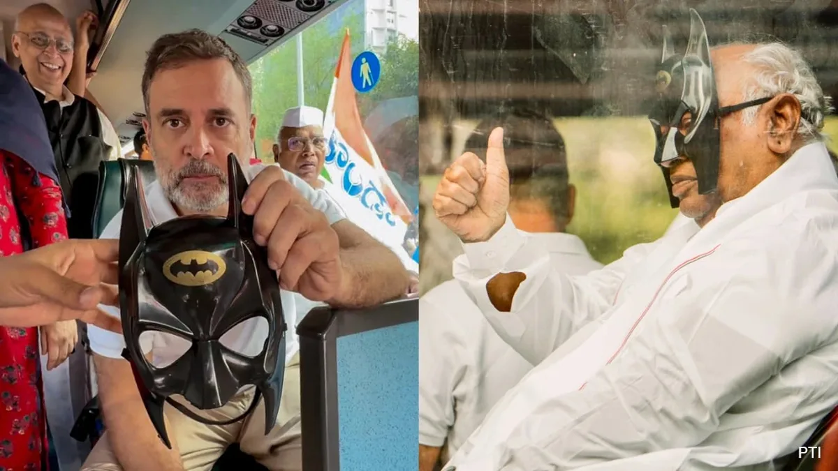 'Delhi Doesn't Need Dark Superhero And Robin': BJP On Rahul Gandhi's Batman Mask At Protest
