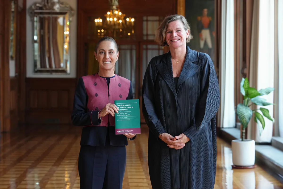 Se reúne Claudia Sheinbaum con la economista Mariana Mazzucato en Palacio Nacional