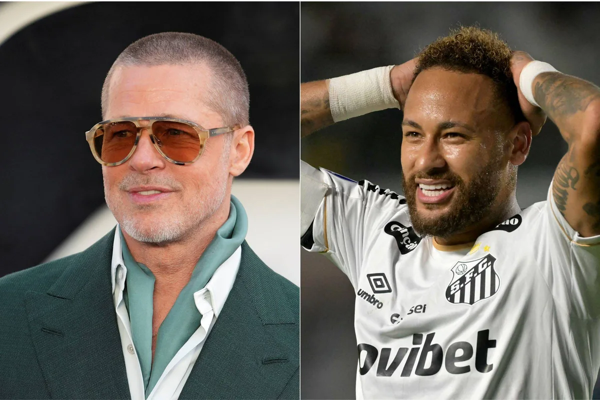 Brad Pitt diz que quer dar aulas de atua��o para Neymar simular melhor as faltas