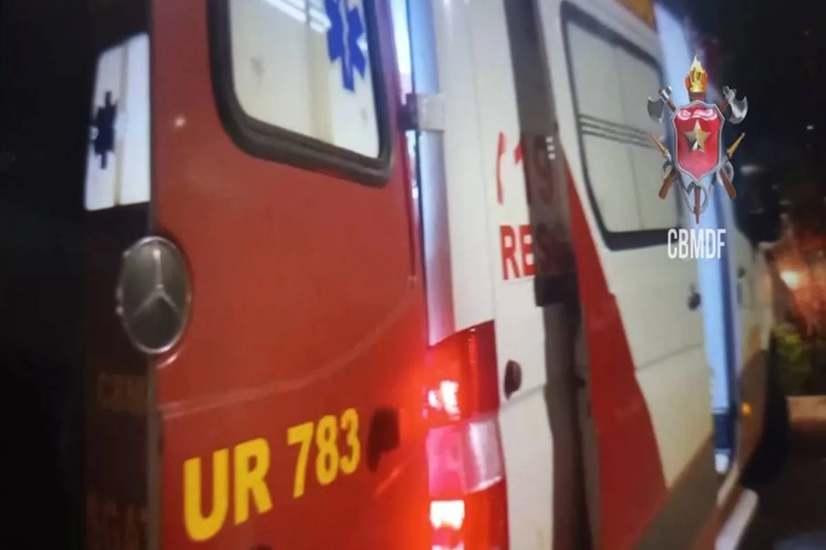 Mulher tem queimadura de 1º grau após incêndio em casa com crianças