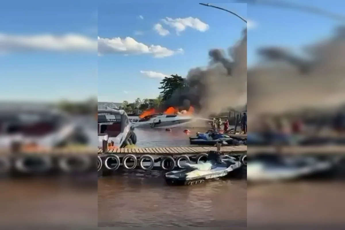 Fogo em lancha no Lago Paranoá: feridos seguem internados em hospital do DF