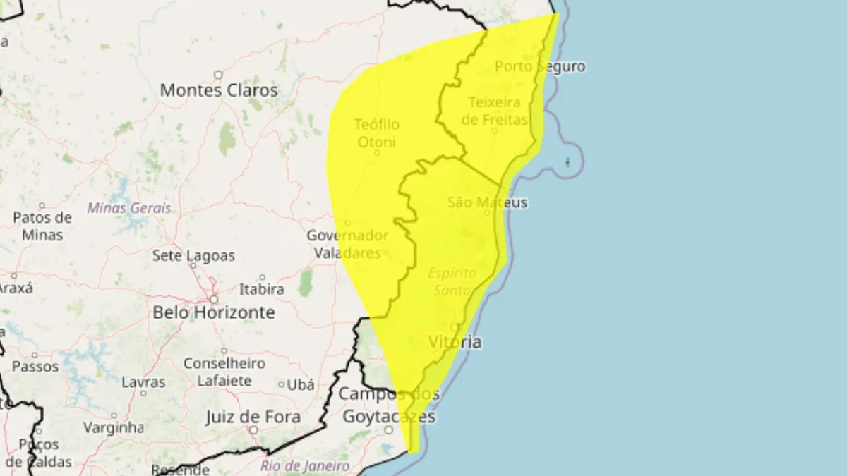 ES terá 71 municípios sob alerta de vendaval neste sábado (22)
