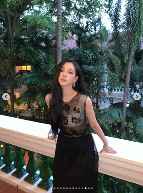 카리나, AI급 미모, 초점 흐려도 빛나..시스루 입고 ‘고혹美’ 물씬