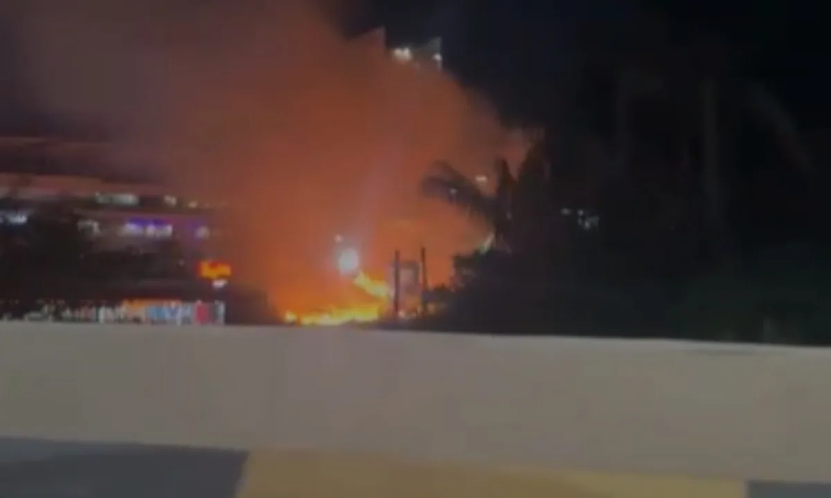 Incêndio é registrado em área de vegetação na Avenida das Torres, em Manaus