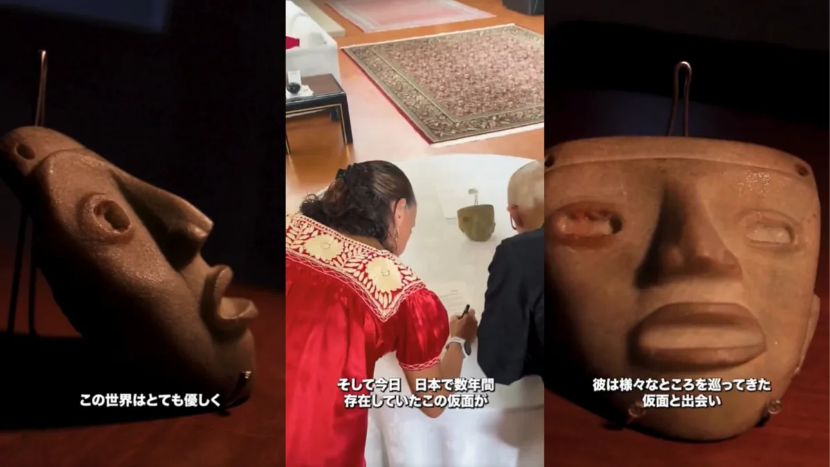 La compró en Francia, la conservó por años y luego se arrepintió: así devolvió un coleccionista japonés máscara prehispánica a México