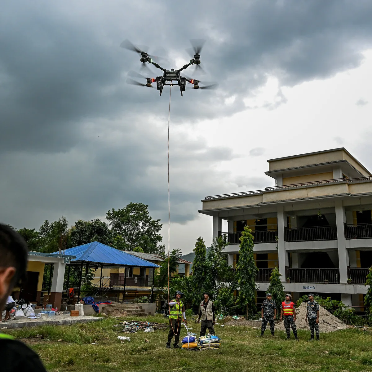 See Nepali Rescue Workers Testing Aid Delivery by Drone