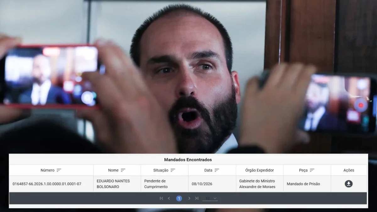 Eduardo Bolsonaro tem prisão incluída em banco de mandados e é considerado foragido da Justiça
