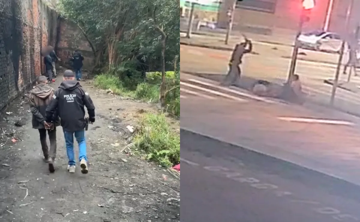 Suspeito é preso após matar homem a pauladas em Curitiba; vídeos mostram agressão brutal