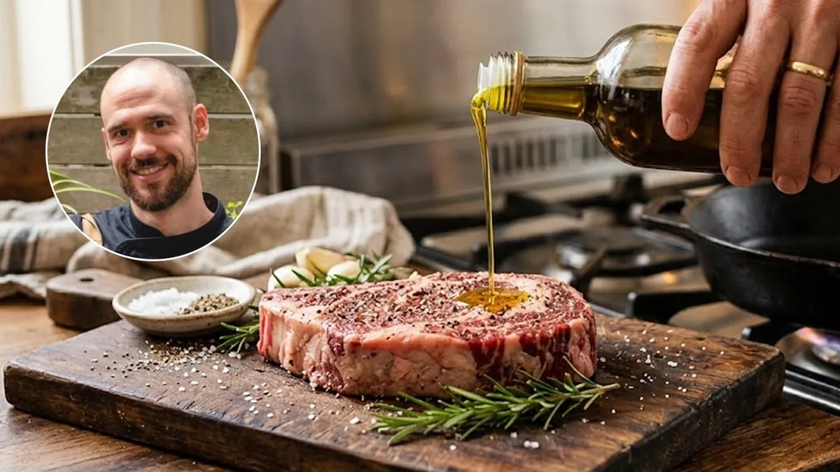 David Guibert, chef de 35 años: “Mucha gente agrega el aceite a la sartén, pero es mejor incorporarlo en la carne o la verdura”