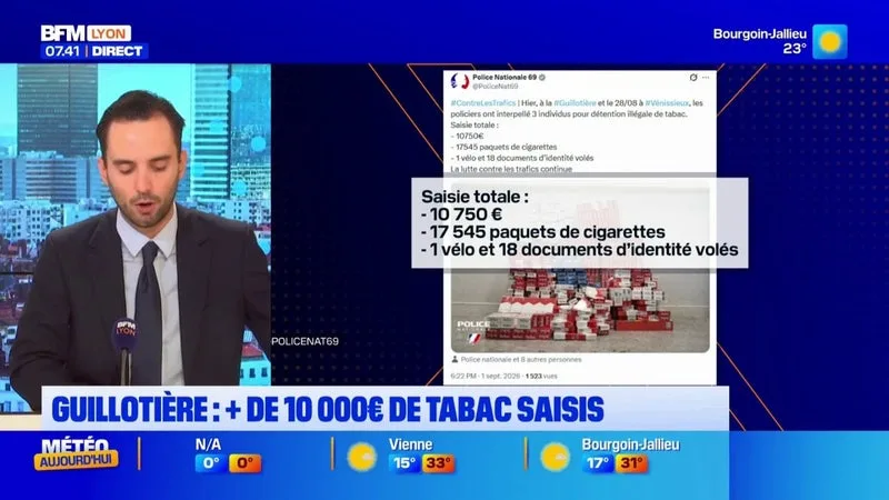 Guillotière : + de 10 000 euros de tabac saisis