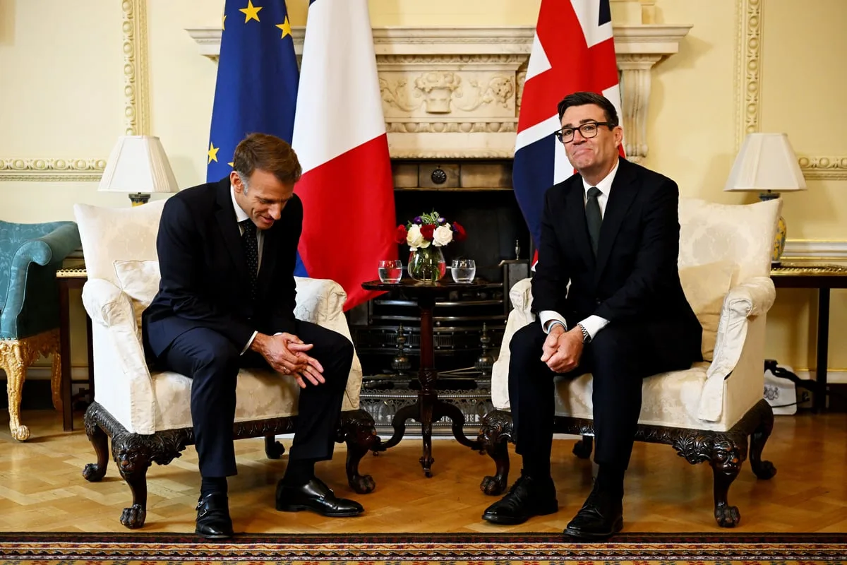 Andy Burnham praises Emmanuel Macron for collaboration as they meet at No 10
