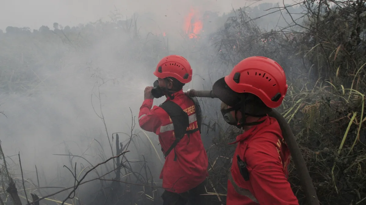 Muslims gather for rain prayers in Indonesia's wildfire-hit South Sumatra