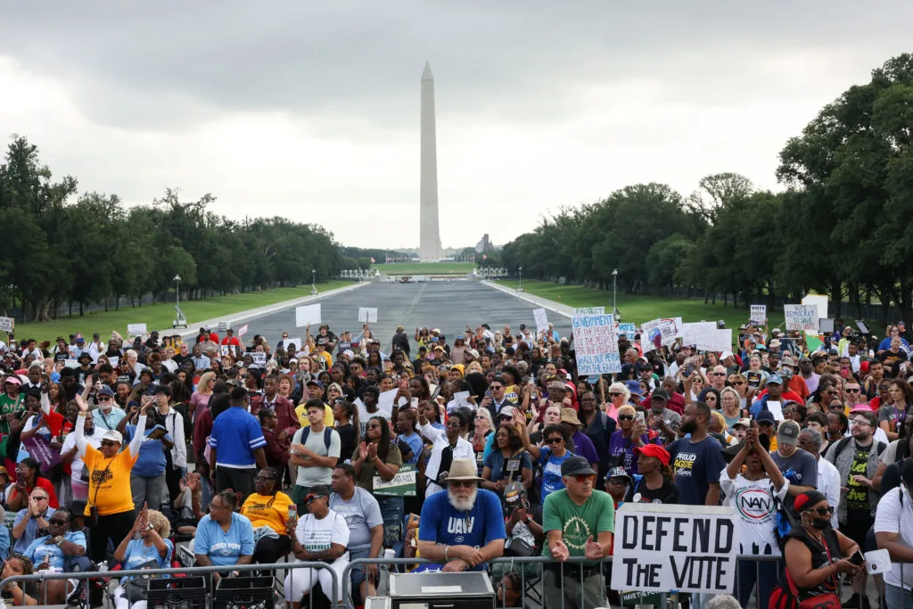 WATCH LIVE: March on Washington rally draws attention to voting rights with Jeffries, Sanders