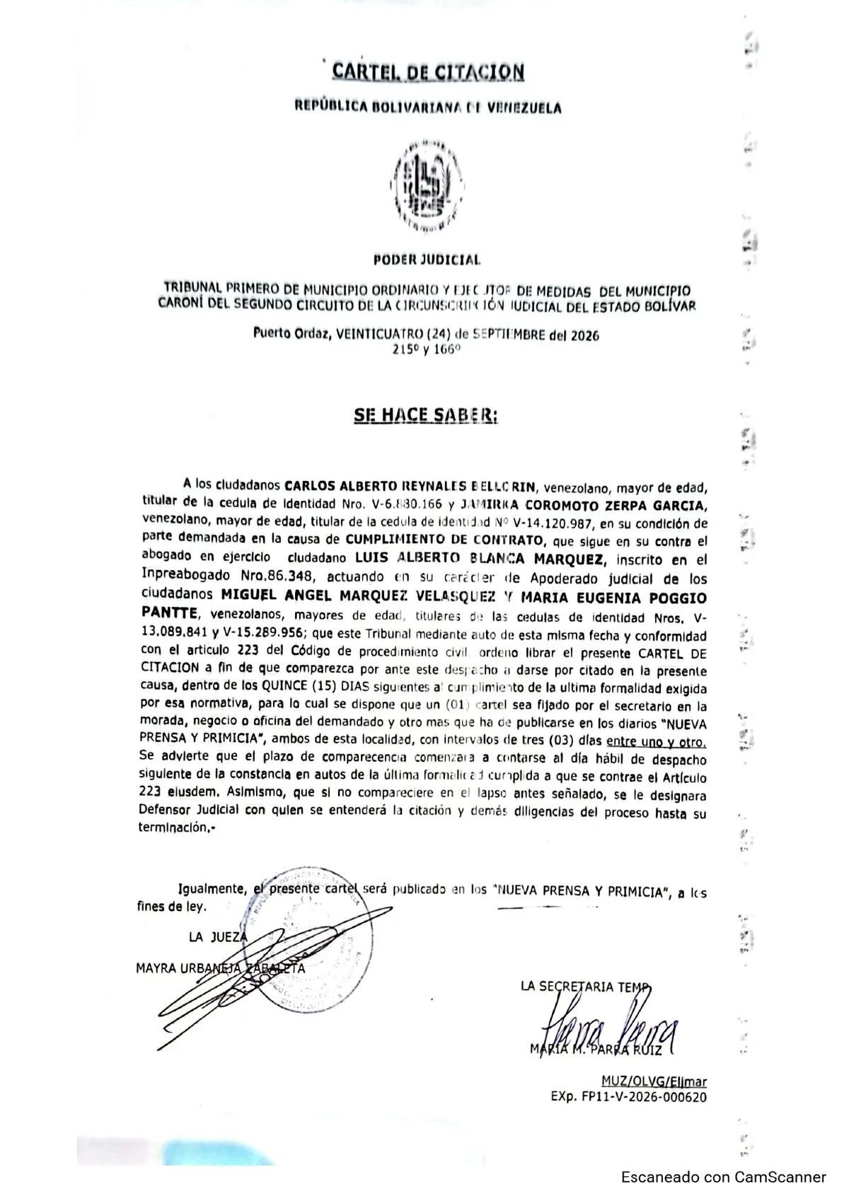 Cartel de citación