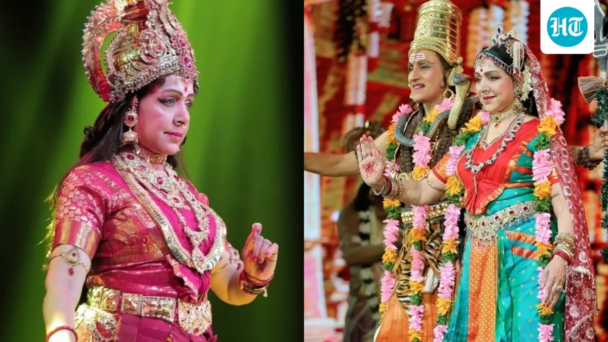 Hema Malini, 77, performs as Goddess Durga during Navratri celebration in Hyderabad; fans love her 'divine’ performance. Watch