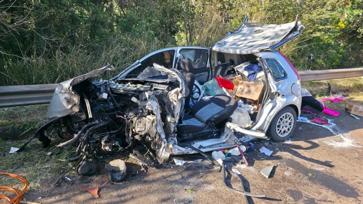 Motorista fica gravemente ferido ao bater de frente com caminhão na BR-153 em Getulina