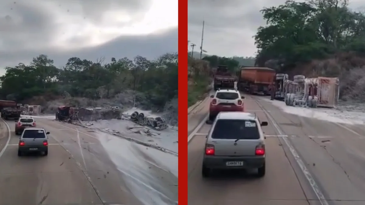 Acidente entre carretas em rodovia deixa quatro pessoas feridas em MT