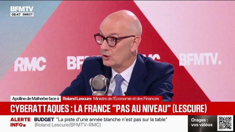 Lutte contre les cyberattaques: "On n'est pas encore au niveau là-dessus", déclare le ministre de l'Économie Roland Lescure