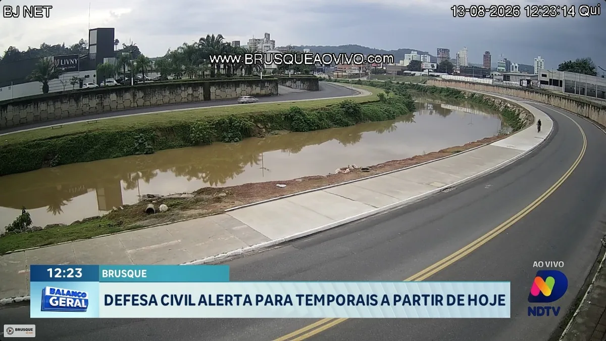Brusque: Defesa Civil alerta para temporais a partir desta quinta