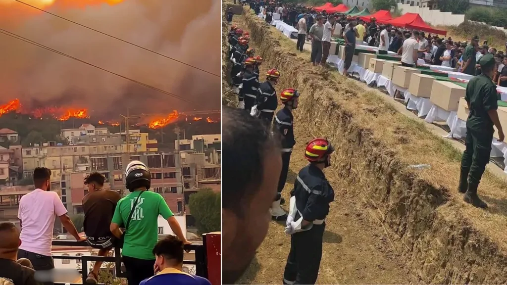 Algérie : un enterrement de masse, symbole du "mercredi noir" causé par les incendies