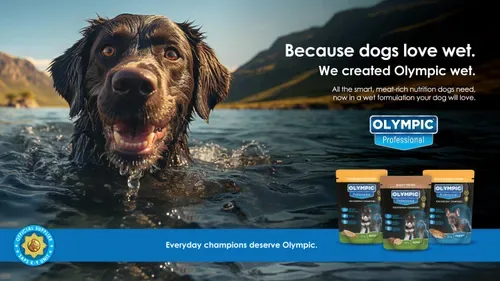 Olympic professional launches new wet dog food “because dogs love wet”