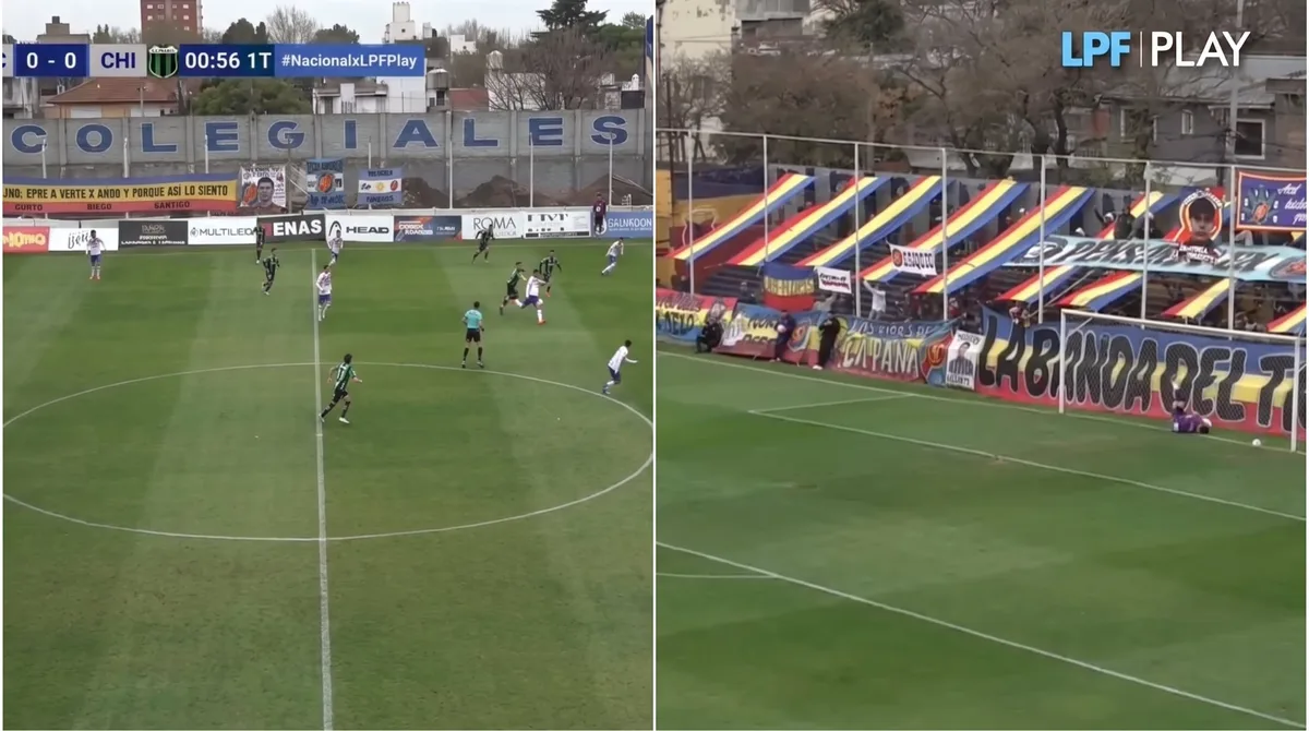 El golazo de mitad de cancha antes del minuto en la Primera Nacional con el que Colegiales venció a Nueva Chicago